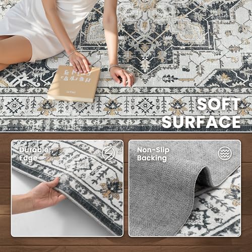 6x9 Area Rugs for Living Room (Black / 6' x 9' (Rectangular))