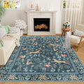 6x9 Area Rug Washable Animal Living Room Rug Non Slip (Blue (Animal) / 6' x 9' (Rectangular))