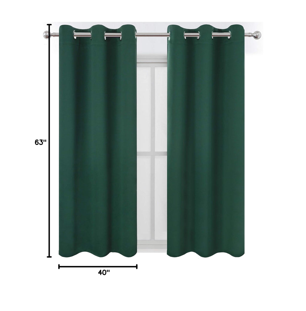 Green Blackout Curtains 40 x 63 Inch Length (Green / 40"W x 63"L (Pack of 2))