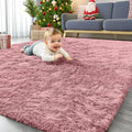 Area Rugs for Living Room Bedroom (4x5.9 Ft / Pale Pink)