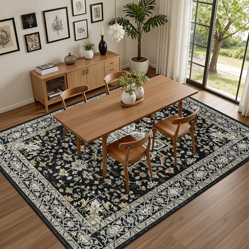 4x6 Area Rugs Living Room (Black Gold / 4' x 6' (Rectangular))