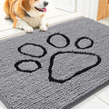 Dog Door Mat for Muddy Paws (30"X20" / Grey and Black)