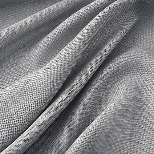 Grey Linen Curtains 52x96 Inch Long with Linen Window Drapes Gray (52"W x 96"L (Pack of 2) / Grey)
