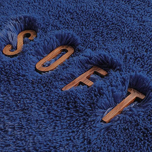 Navy Blue Round Circle Area Rug 5Ft for Boys Bedroom Living Room (Navy Blue / 5' (Round))