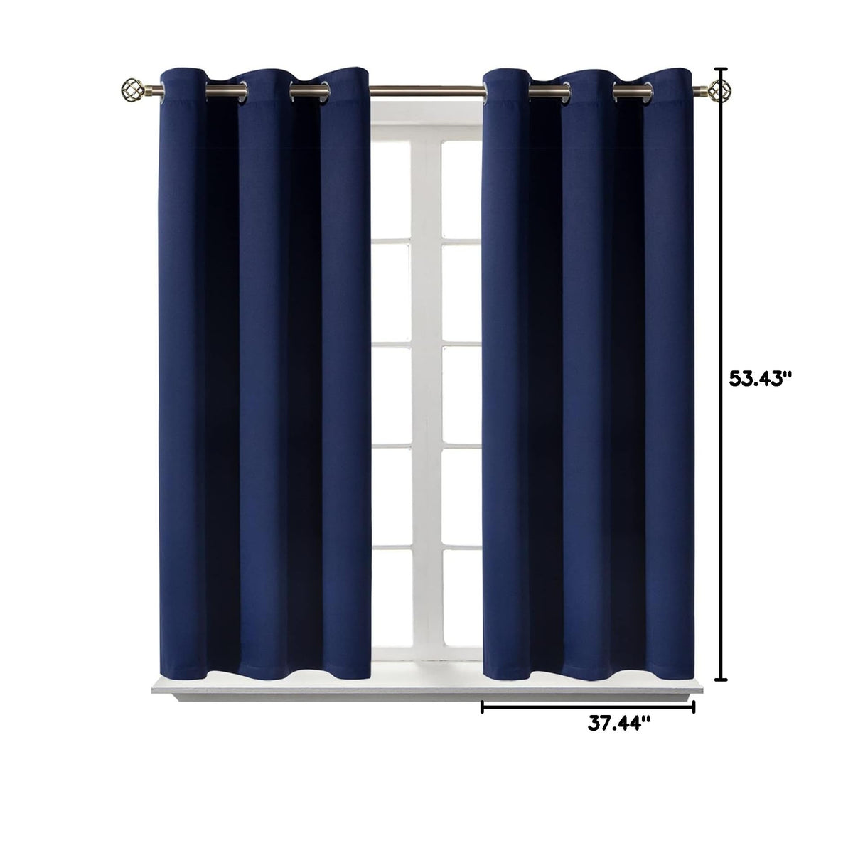 Blackout Curtains for Bedroom (Navy / 38"W x 54"L (Pack of 2))