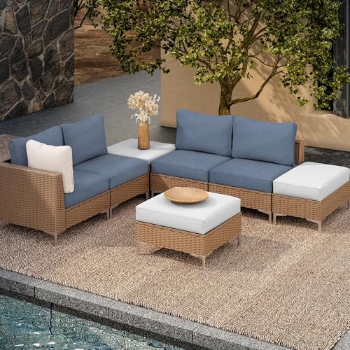 8Pcs Outdoor Cushion Covers (Grey Blue / 8PCS)