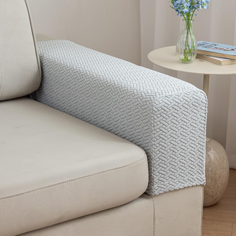Soothing Home Sofa Covers (Light Grey / Arm Rest Covers 2pcs)