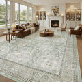 10x14 Area Rugs for Living Room Washable Rug Non (Green/Brown / 10' x 14' (Rectangular))
