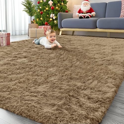 9x12 Machine Washable Large Area Rugs for Living Room (9x12 Ft / Taupe)
