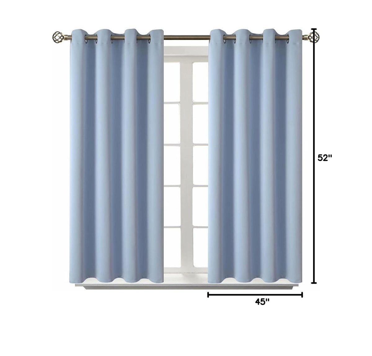 Blackout Curtains for Living Room (Spa Blue / 52"W x 45"L (Pack of 2))