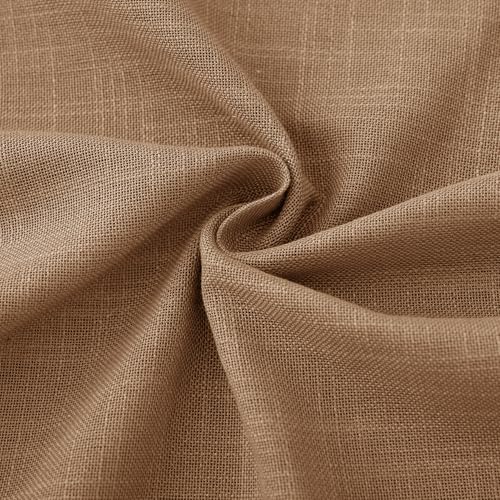 Brown Curtains for Living Room Back Tab Modern Farmhouse Semi Sheer Curtains 144 inches Long 2 Panels Set Muted Neutral Window Curtain for Dining Room Bedroom 52x144 (Brown / 52"W x 144"L (Pack of 2))