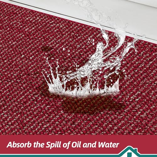 Kitchen Rugs and Mats 2PCS Non (Red / 20"x32"+20"x48" (Rectangular))