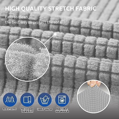Stretch Loveseat Couch Cover (Silver / Medium)