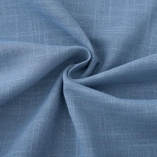 Denim Blue Curtains for Living Room Back Tab Modern Farmhouse Semi Sheer Blue Curtains 132 inches Long 2 Panels Set Muted Neutral Window Curtain for Dining Room Bedroom 52x132 (Denim Blue / 52"W x 132"L (Pack of 2))
