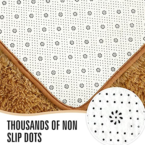 Ultra Soft Indoor Modern Area Rugs Fluffy Living Room Carpets for Children Bedroom Home Decor Nursery Rug 6x9 Feet (Khaki / 6' x 9' (Rectangular))