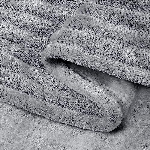 3D Ribbed Jacquard Grey Blankets Queen Size for Bed (Grey / Queen(90"x90"))