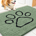 Dog Door Mat for Muddy Paws (30"X20" / Olive Green and Black)