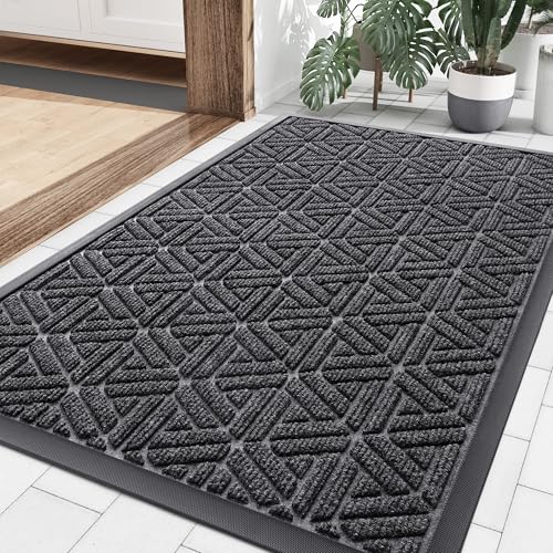 Front Door Mat Outside Entrance (Grey / 35" X 23")