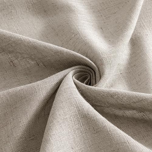 Burlywood Birch Linen Curtains 52x90 Inch Long 2 Panels for Bedroom (52"W x 90"L (Pack of 2) / Burlywood Birch)