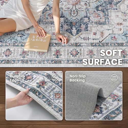 6x9 Area Rugs for Living Room (Blue / 6' x 9' (Rectangular))
