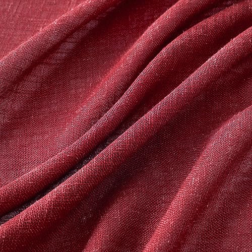 Burgundy Red Linen Curtains 52x72 Inch Long for Bedroom Living Room (Burgundy Red / 52"W x 72"L (Pack of 2))