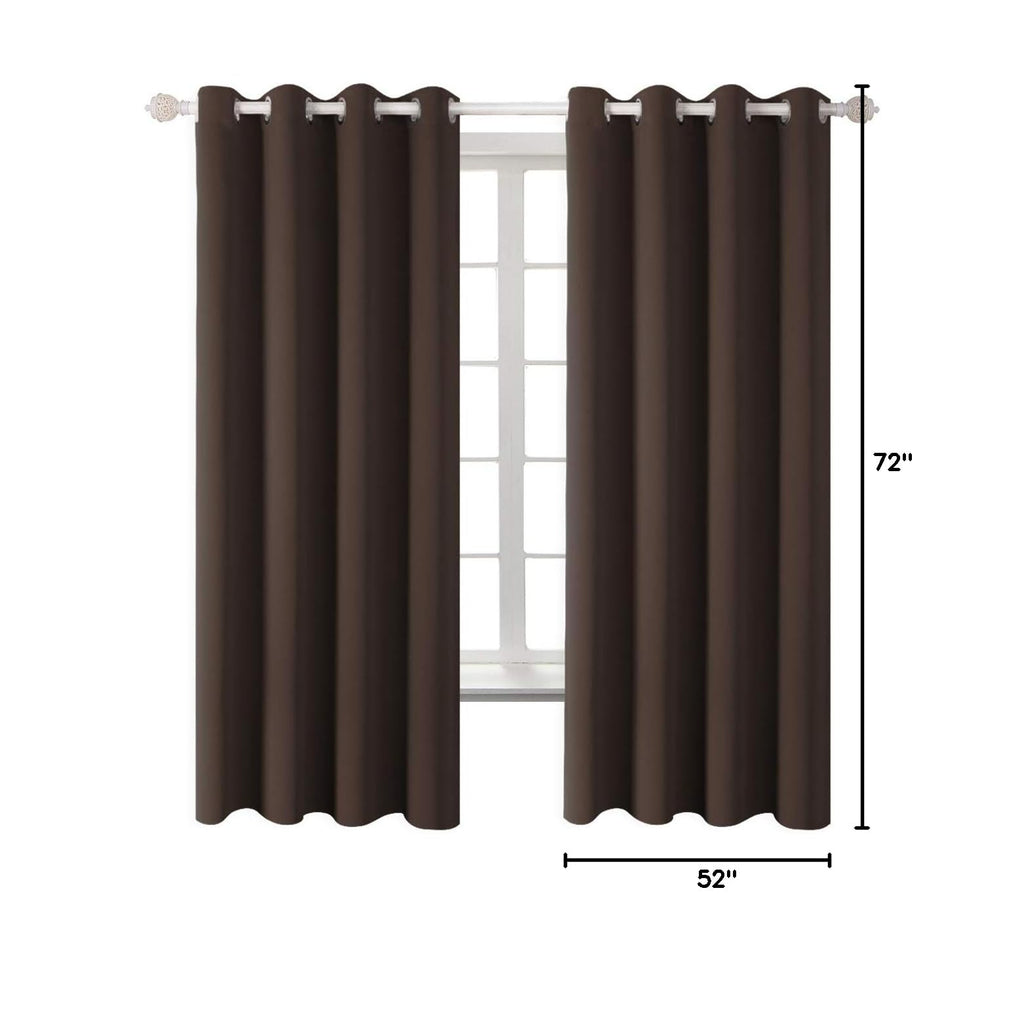 Blackout Curtains for Bedroom (Brown / 52"W x 72"L (Pack of 2))