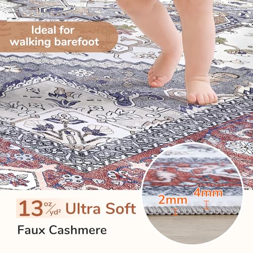 Soft Area Rugs 2x6 (2' x 6' (Runner) / Red & Grey)