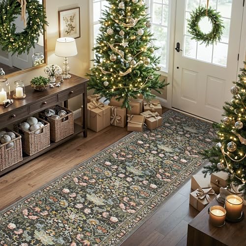 Washable 2x8 Hallway Runner Rug (2' x 8' (Rectangular) / Green)