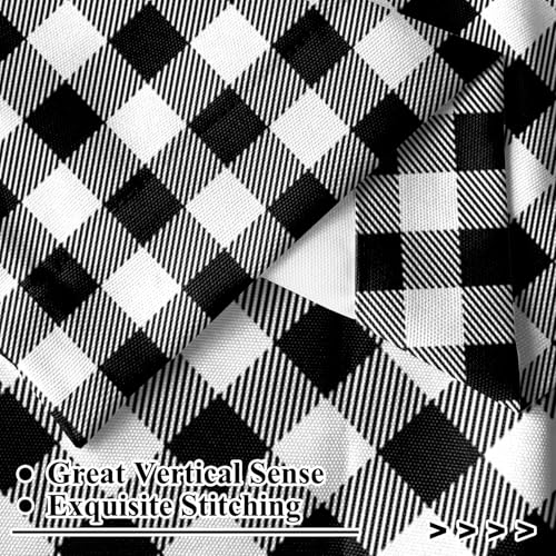53 x 63 Inch Linen Buffalo Plaid Check Curtains Blackout Bedroom Room Darkening Thermal Insulated Black White Buffalo Checkered Window Drapes Farmhouse Living Room Pocket Tab Curtain 2 Panels (Black White / 53"W x 63"L (Pack of 2))