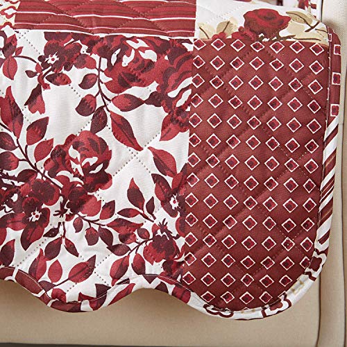 Reversible Patchwork Loveseat Cover (Loveseat / Patchwork - Burgundy)