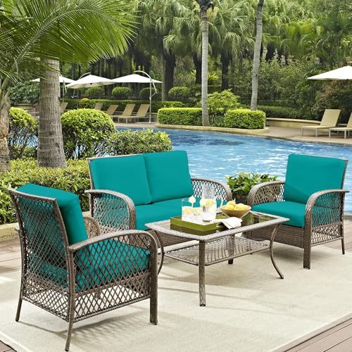8Pcs Outdoor Cushion Covers (Peacock Blue. / 8PCS)