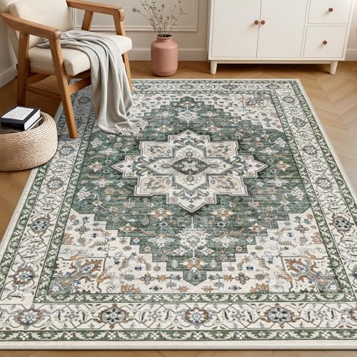 4x6 Area Rugs Living Room (Green Ivory / 4' x 6' (Rectangular))