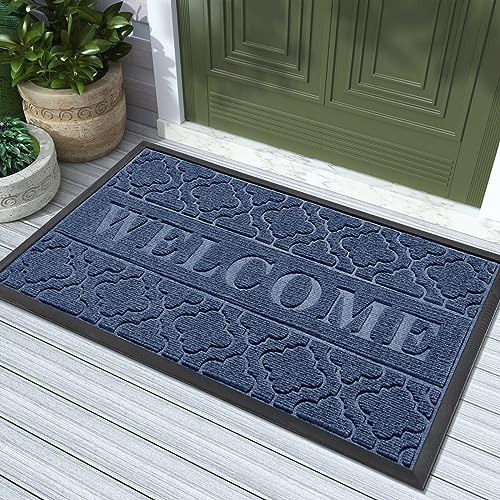 Welcome Door Mat (29.5x17 Inch / Blue)