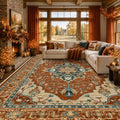 Washable Area Rug (Red/Orange/Blue/Brown / 8' x 10' (Rectangular))