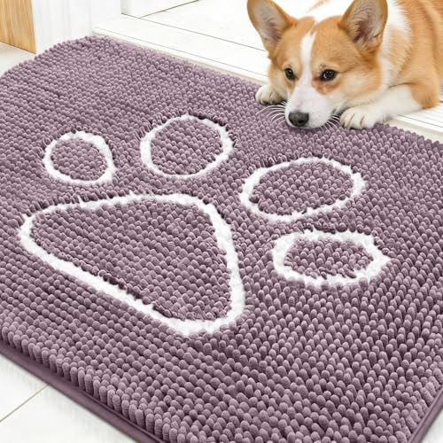 Dog Door Mat for Muddy Paws 30x20 (Deep Plum / 30" X 20")
