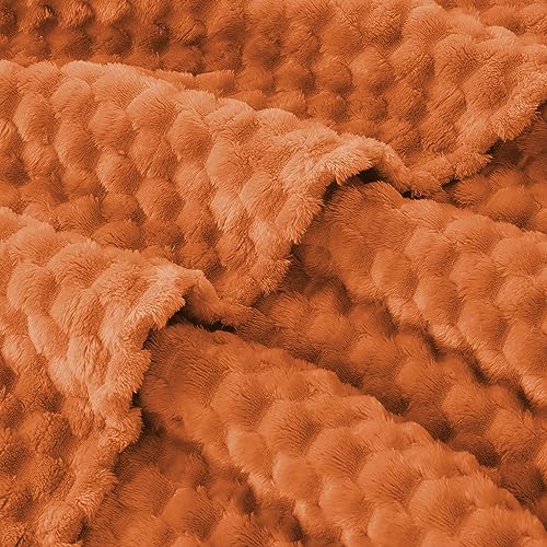 Turtle Shell Twin Size Throw Blanket Orange for Couch & Sofa (Orange / Twin)