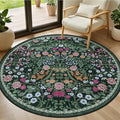 Round Area Rug Living Room (Dark Green / 4' (Round))