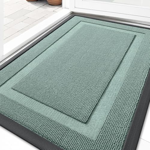 Front Door Mat Outside 29.5x17 (Grayish Green / 29.5" x 17")
