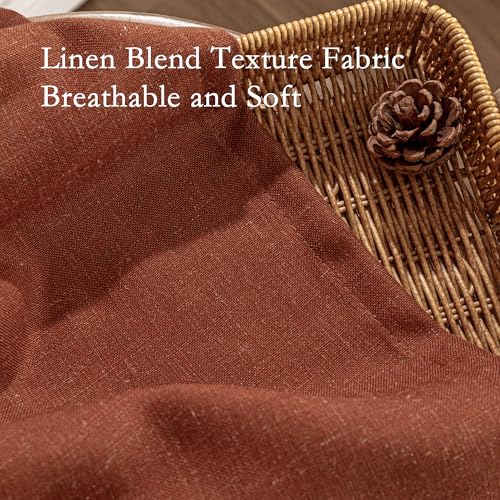 Living Room Curtains for Windows 108 Inch Long Light Filtering Sliding Door Semi Sheer Curtain Extra Long Floor Length Drapes Farmhouse Boho Privacy Back Tab (50"W x 108"L (Pack of 2) / Terracotta)