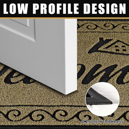 Artificial Grass Welcome Mat (Brown / 29.5x17 Inch)