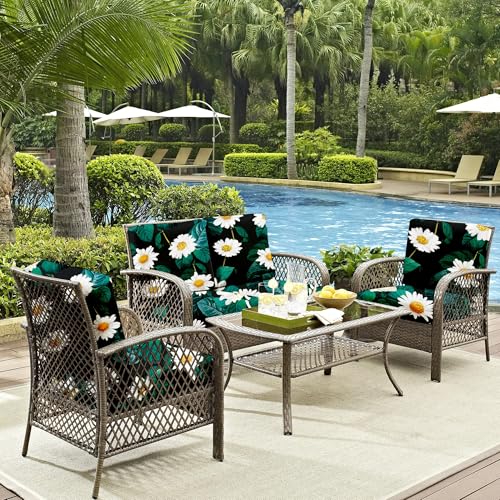 8Pcs Outdoor Cushion Covers (Daisy / 8PCS)