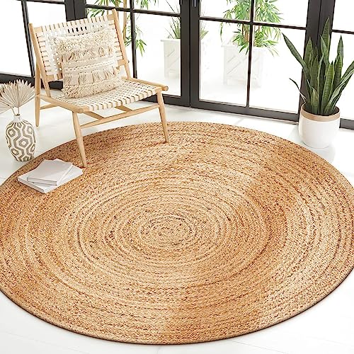 Hand Woven Jute Braided Rug (Natural / 6' (Round))