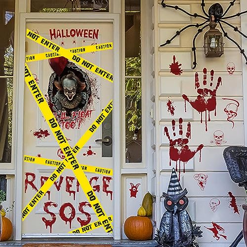 1.9inch x 82Feet Halloween Decorations Caution Tape Roll Halloween Caution Tape Halloween Tape Scary Warning Tape for Halloween Party Decorations Indoor Outdoor (Do Not Enter Tape)