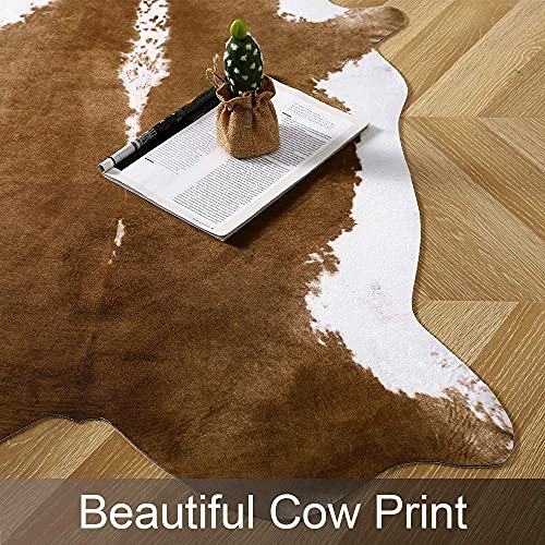 Faux Cowhide Rug (5'2" X 6'3" (Irregular) / Brown)