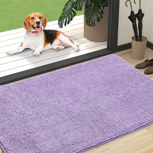 Dog Door Mat for Muddy Paws 47x32 (Lavender / 47" X 32")