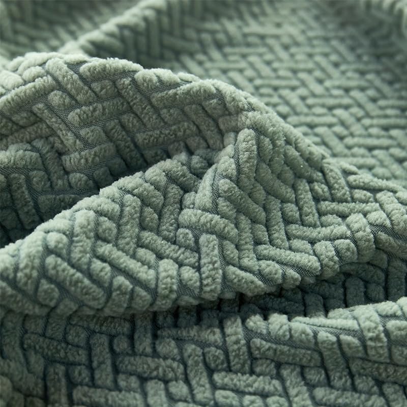 Sofa Covers Couch Covers for Sofa Pet Friendly Couch Cushion Covers Universal Sofa Covers Washable Stretch Slipcovers for Sectional Sofa (Texture Green / Extra Large Single Seat Cover)