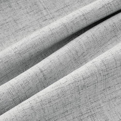 100% Blackout Linen Curtains for Bedroom 42 x 90 Inch Grey 2 Panels (Grey / 42"W x 90"L (Pack of 2))