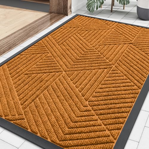 Front Door Mat Outside Entrance (Amber / 35" X 23")
