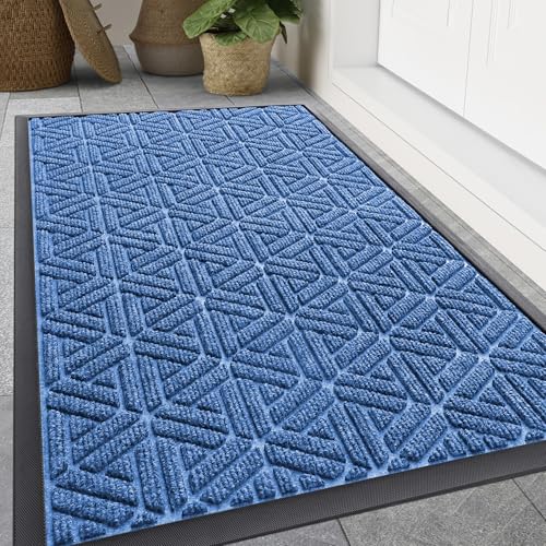 Front Door Mat Outside Entrance (Blue / 47" X 32")
