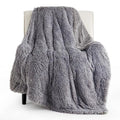 Faux Fur Fluffy Sherpa Throw Blanket Couch Twin Light Grey 60"x80" (10- Grey / Twin (60" X 80"))